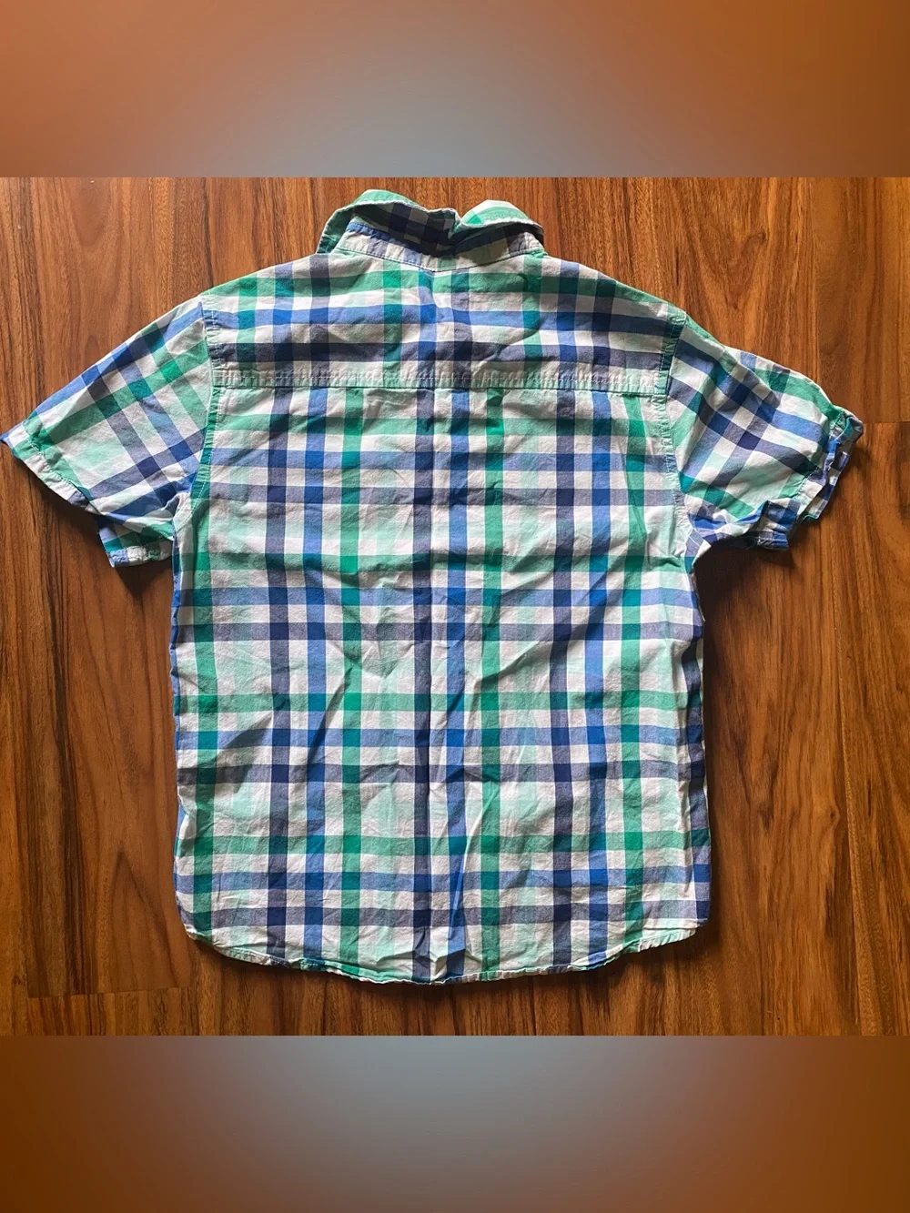 Gymboree Boys L 10/12 plaid button down short sleeve dress shirt